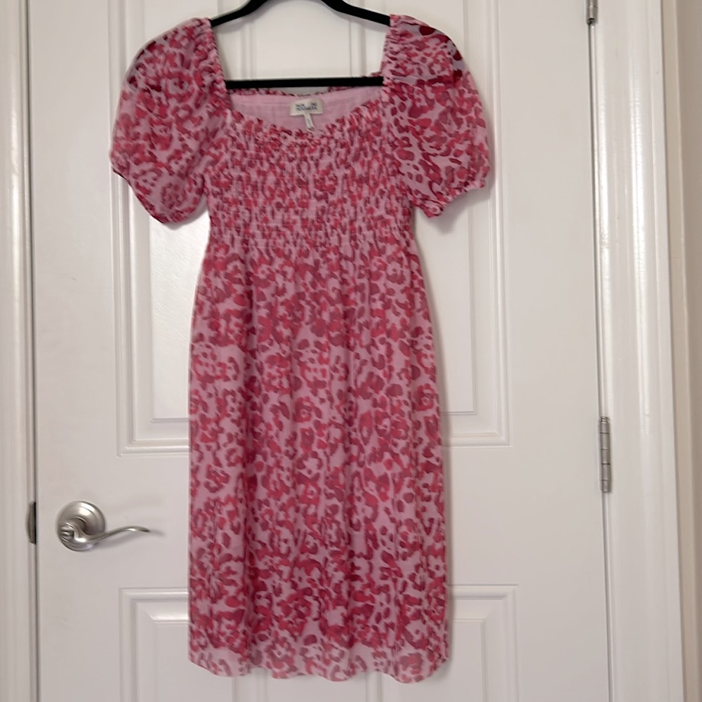 Baum Und Pferdgarten Womens Joliet Smocked Dress Pink Size XS NEW w/ partial tag